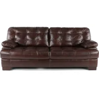 Amarillo Walnut Brown Leather Sofa