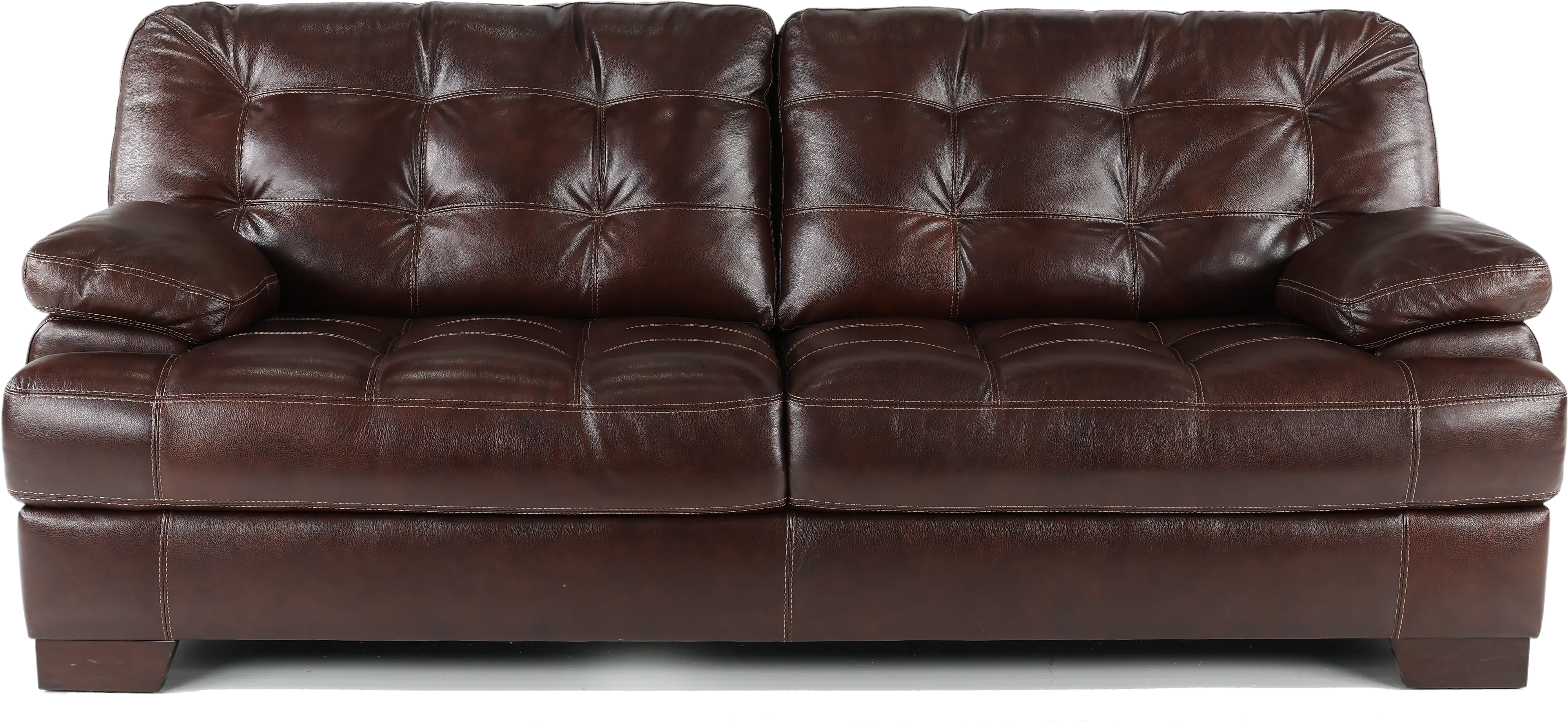 Amarillo Walnut Brown Leather Sofa