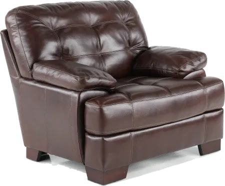 Amarillo Walnut Brown Leather Chair