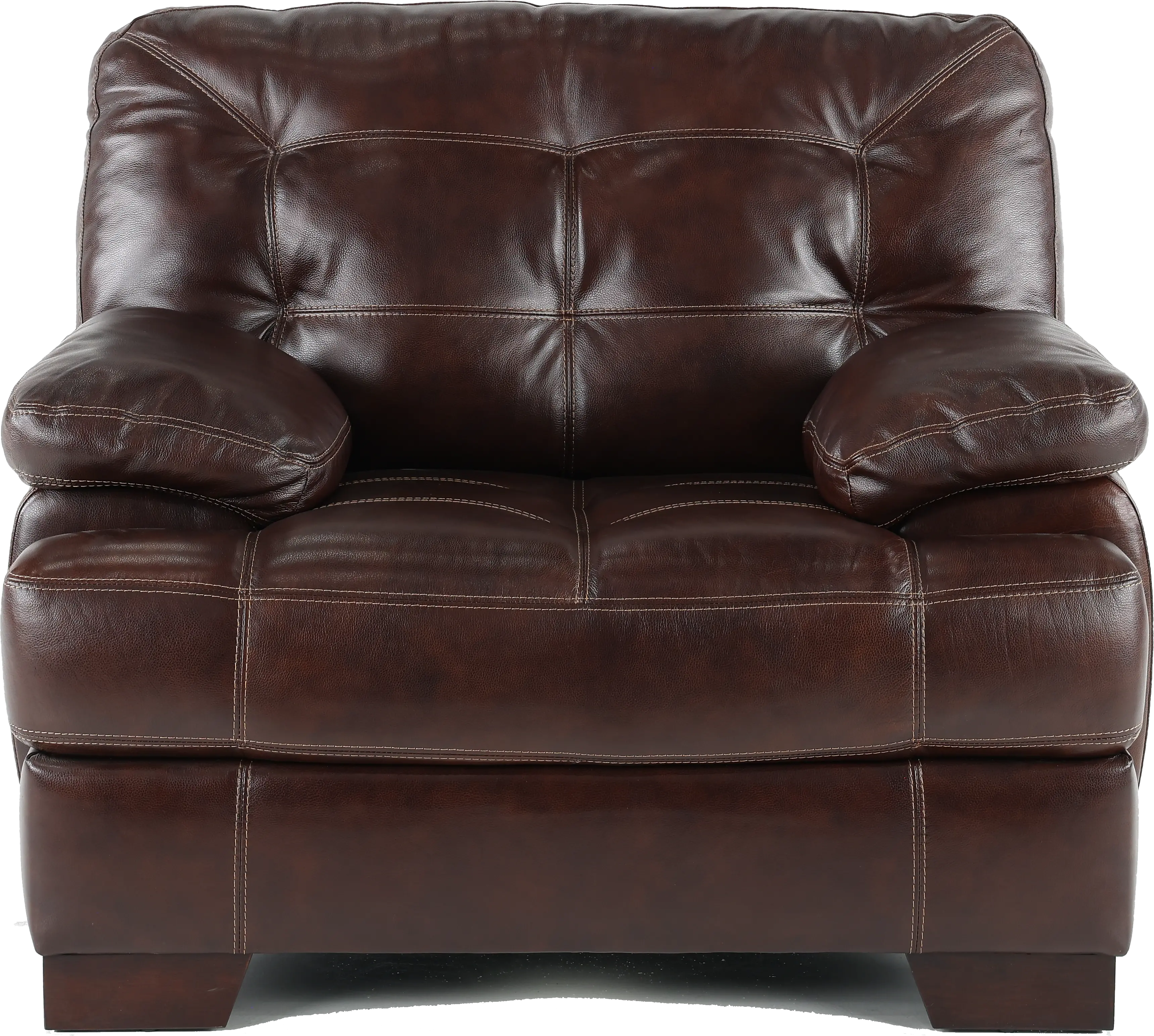 Amarillo Walnut Brown Leather Chair