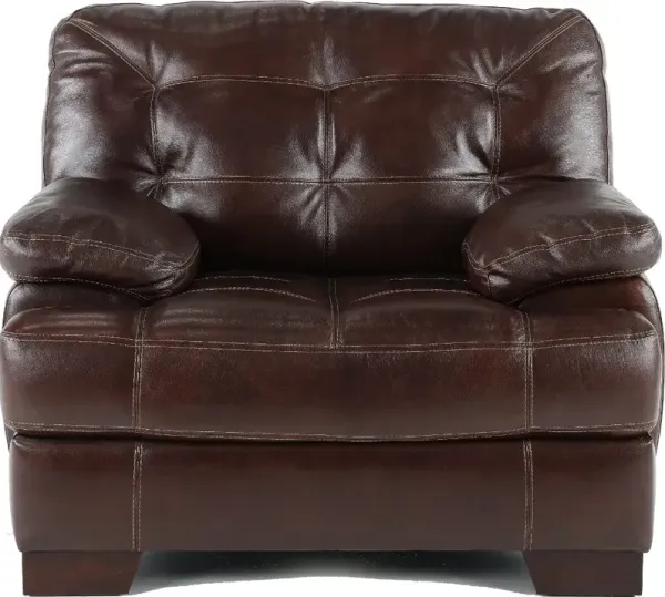 Amarillo Walnut Brown Leather Chair