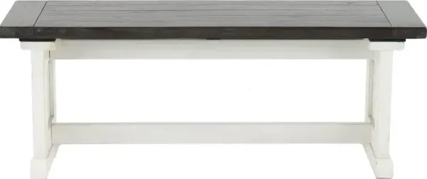 Bourbon County French Country White Two-Tone Dining Bench