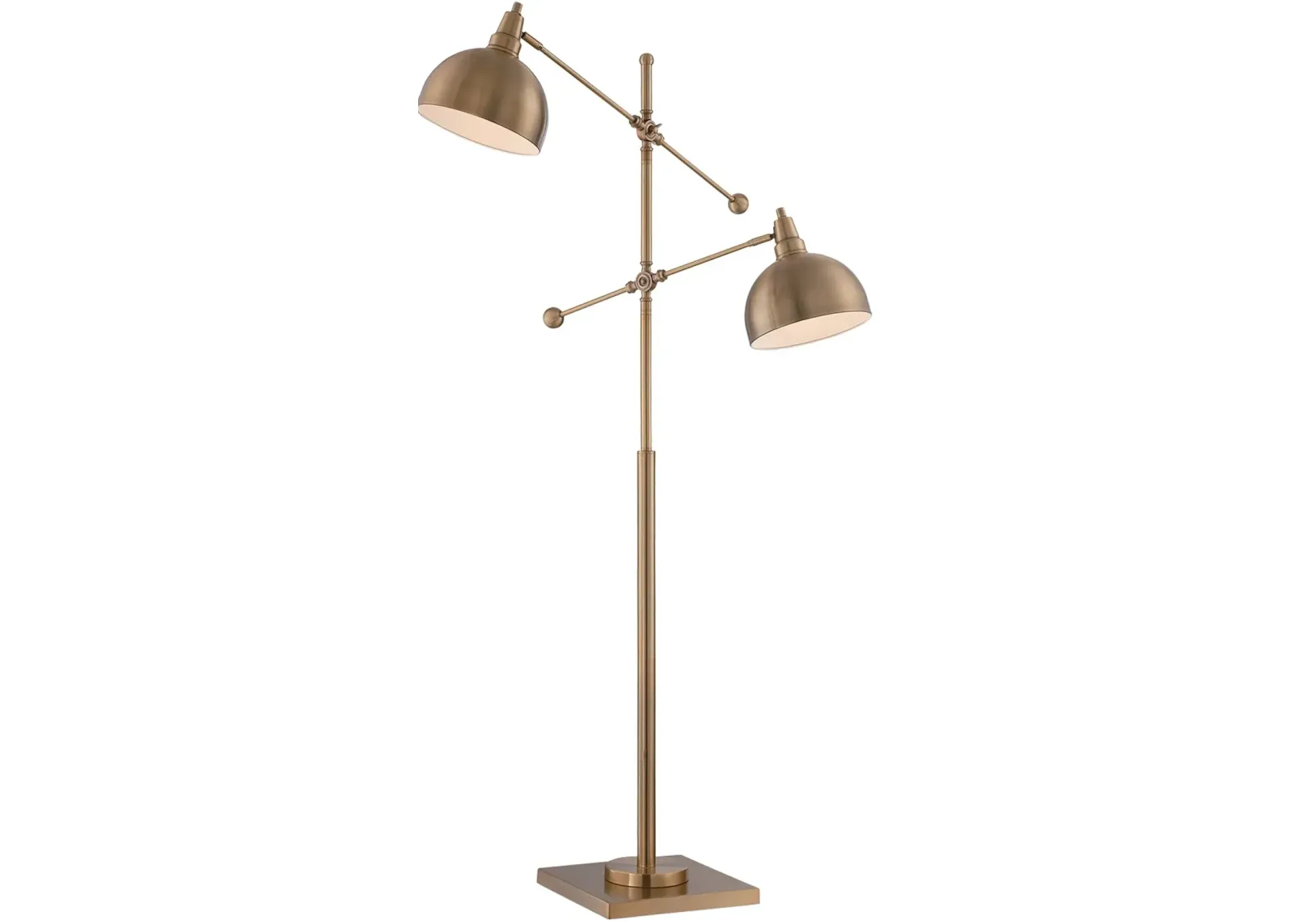 Brushed Brass 2-Light Floor Lamp - Cupola