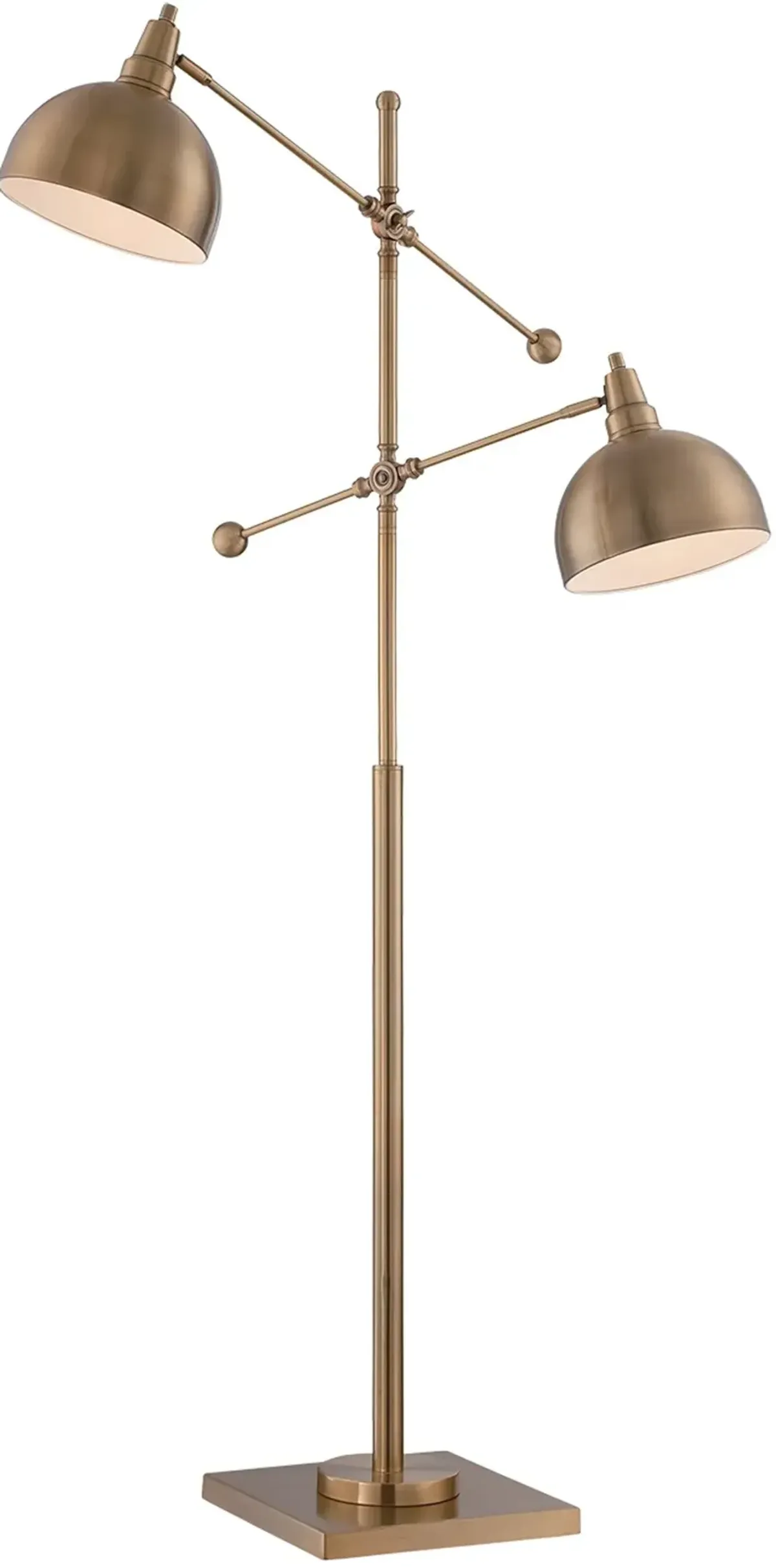 Brushed Brass 2-Light Floor Lamp - Cupola