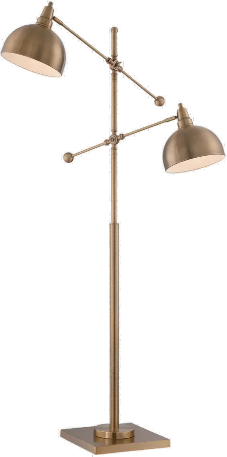 Brushed Brass 2-Light Floor Lamp - Cupola