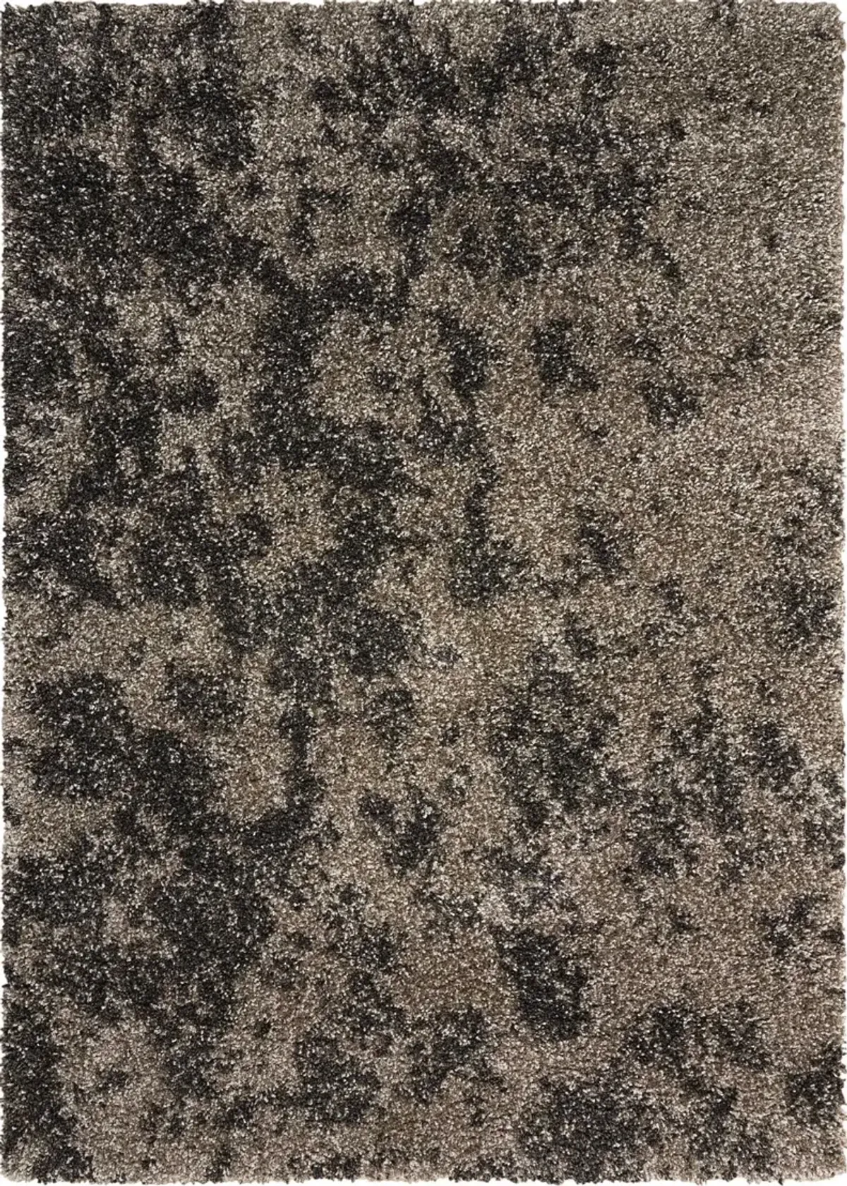 Amore 8 x 11 Granite Gray & Chocolate Brown Shag Rug