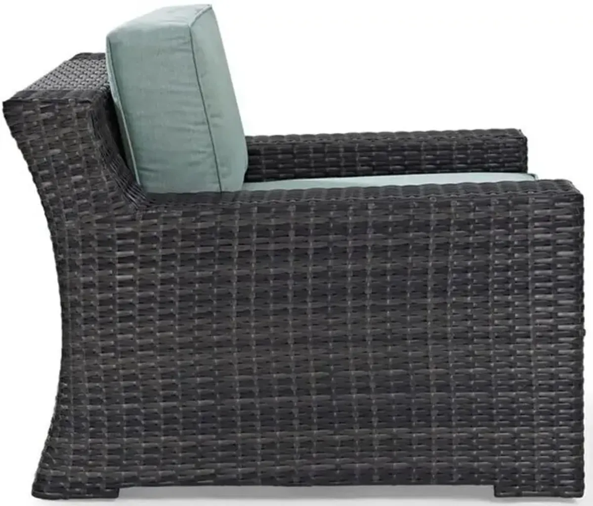 Beaufort Blue Mist and Wicker Armchair