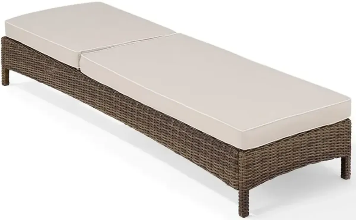 Bradenton Sand and Wicker Patio Chaise Lounge