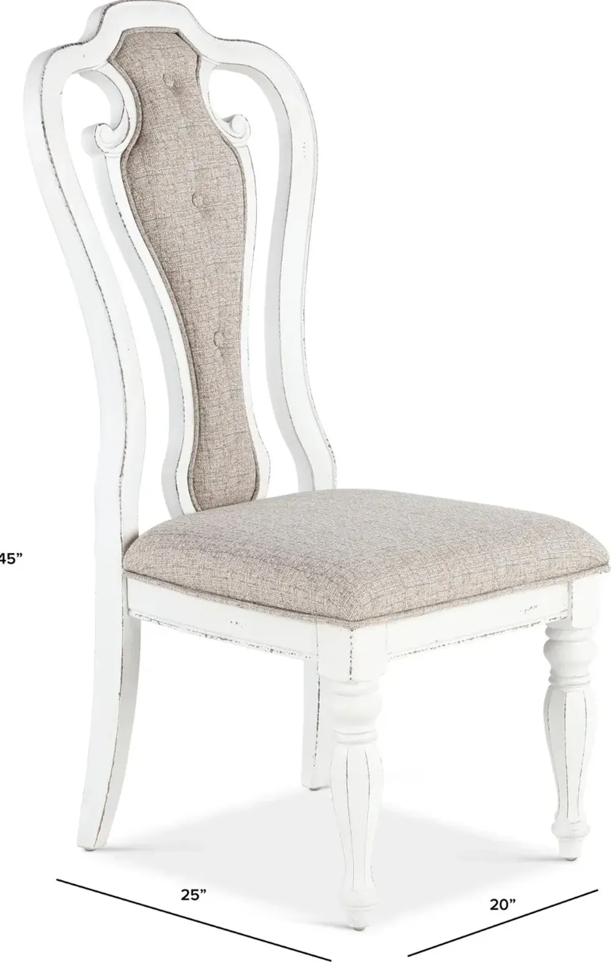 Magnolia Manor Antique White Upholstered Dining Chair