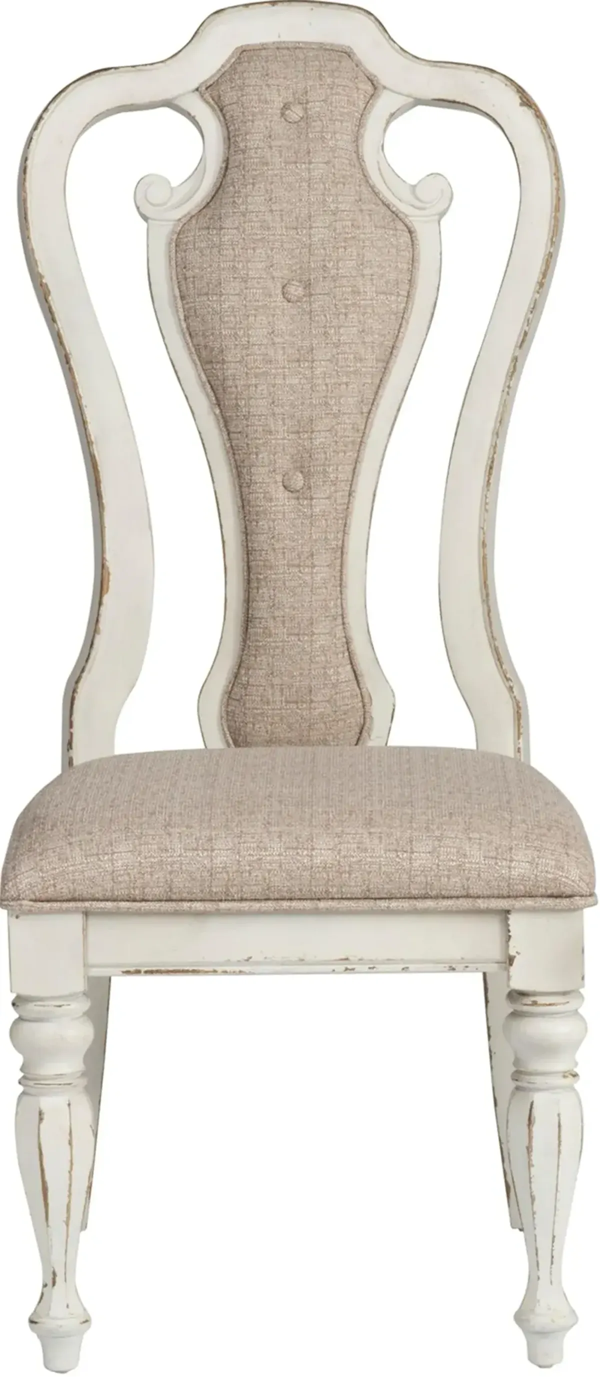 Magnolia Manor Antique White Upholstered Dining Chair