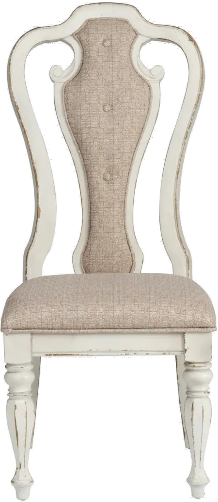 Magnolia Manor Antique White Upholstered Dining Chair