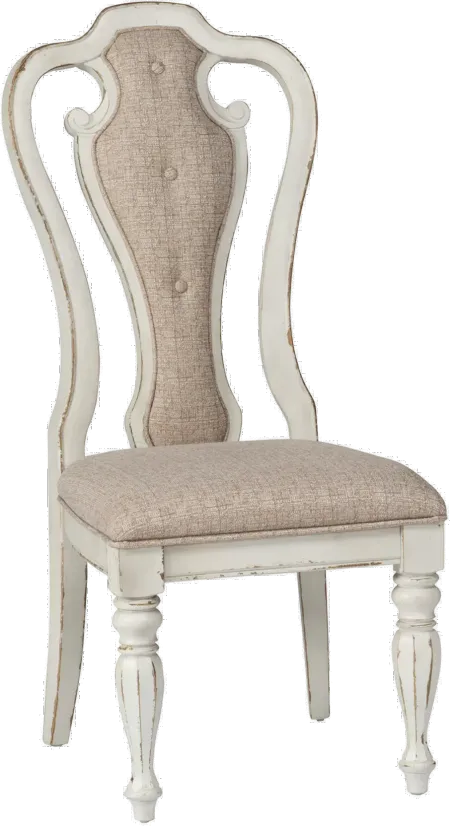 Magnolia Manor Antique White Upholstered Dining Chair
