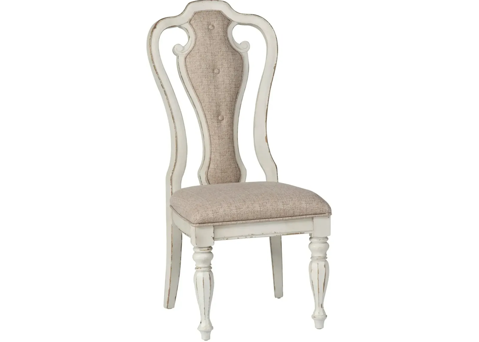 Magnolia Manor Antique White Upholstered Dining Chair