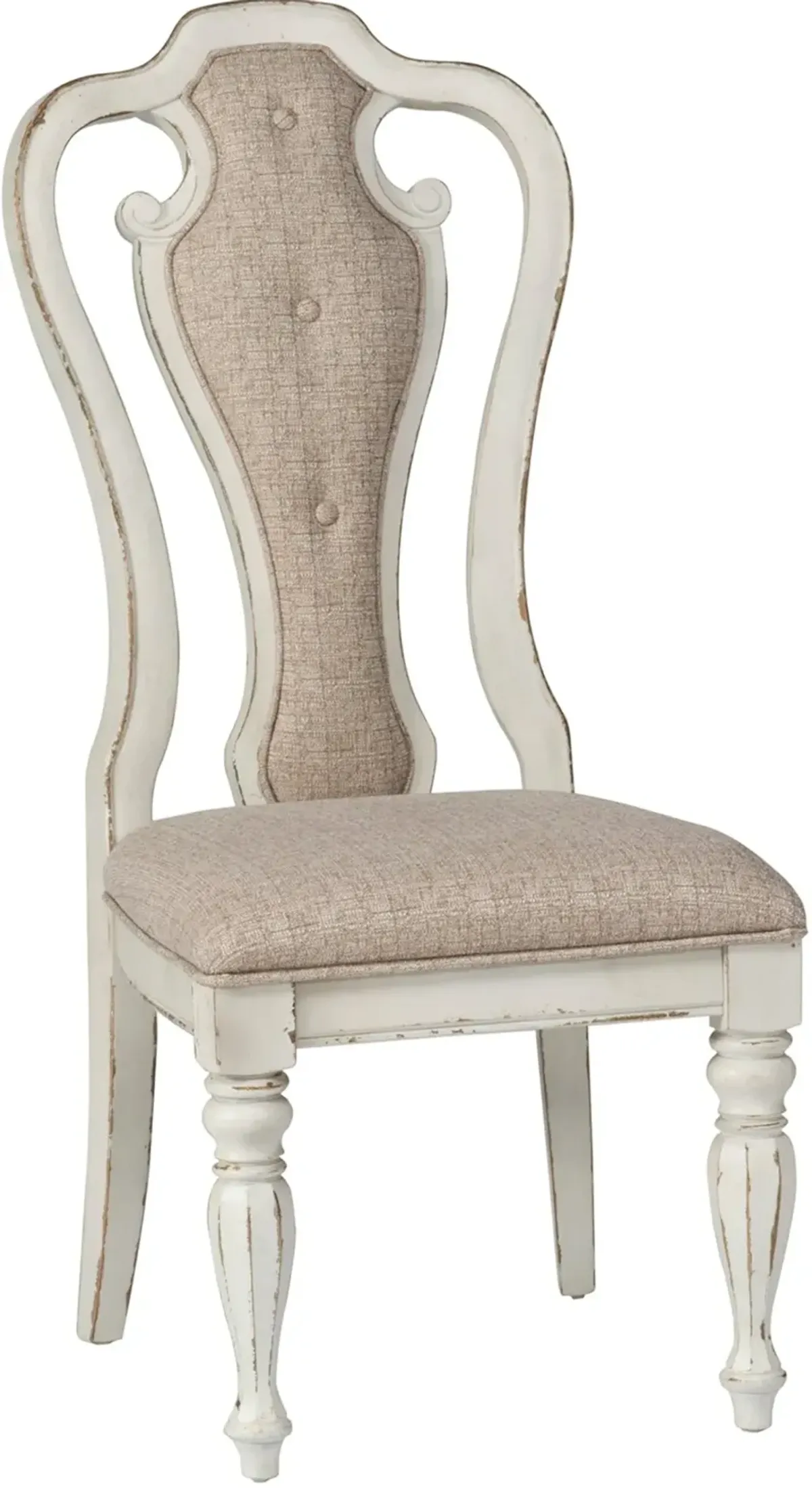 Magnolia Manor Antique White Upholstered Dining Chair