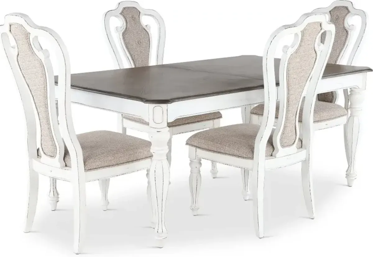 Magnolia Manor Antique White 5 Piece Dining Set