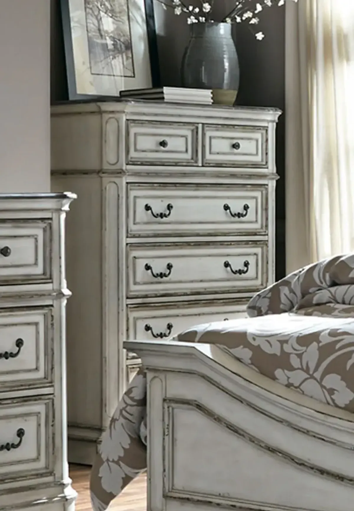 Magnolia Manor Antique White Chest of Drawers