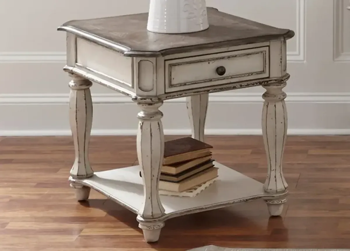 Magnolia Manor Antique White End Table