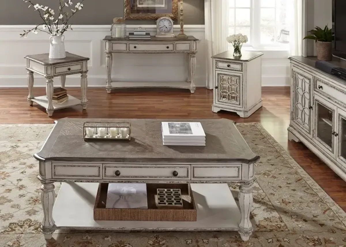 Magnolia Manor Antique White End Table