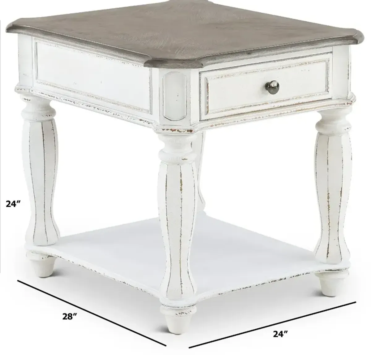 Magnolia Manor Antique White End Table