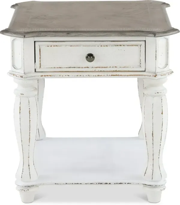 Magnolia Manor Antique White End Table