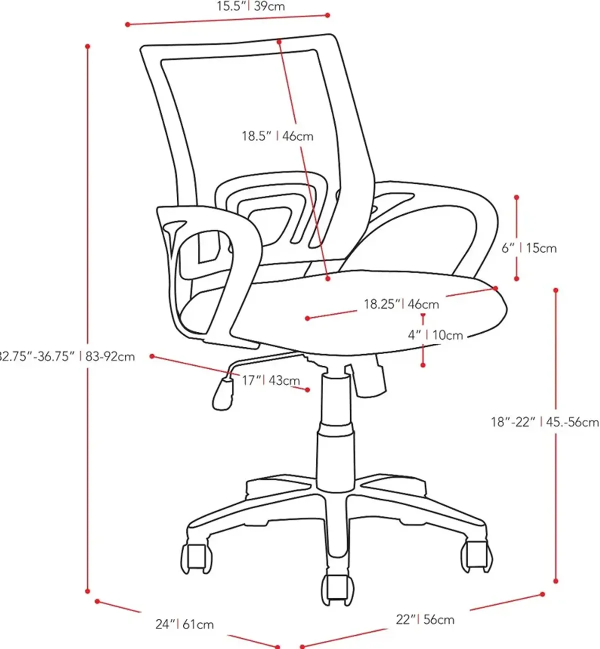 Workspace Navy Blue and Black Mesh Office Chair