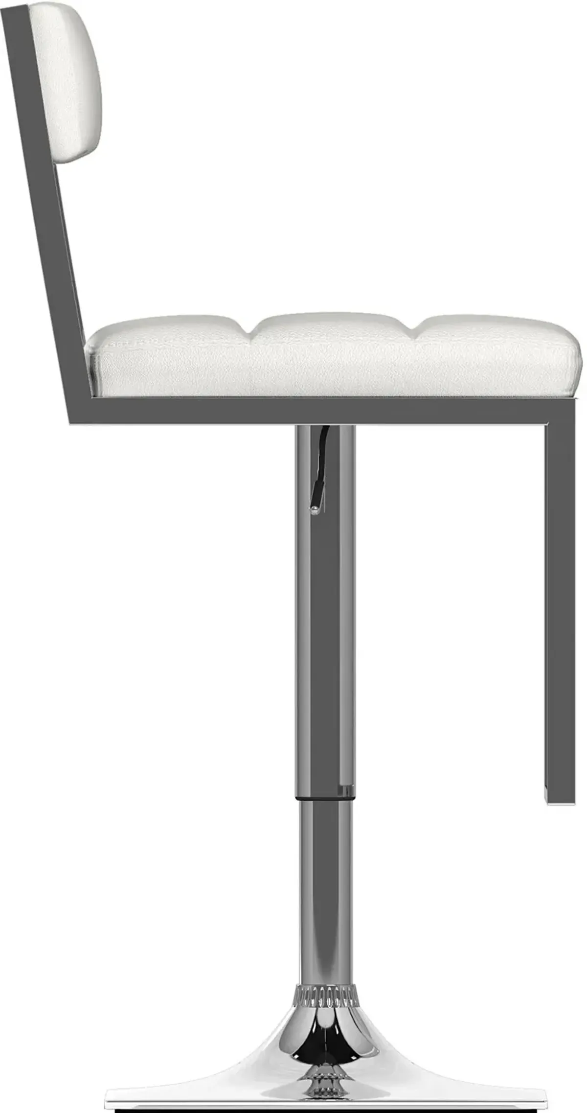 Chez White and Chrome Adjustable Bar Stool, Set of 2