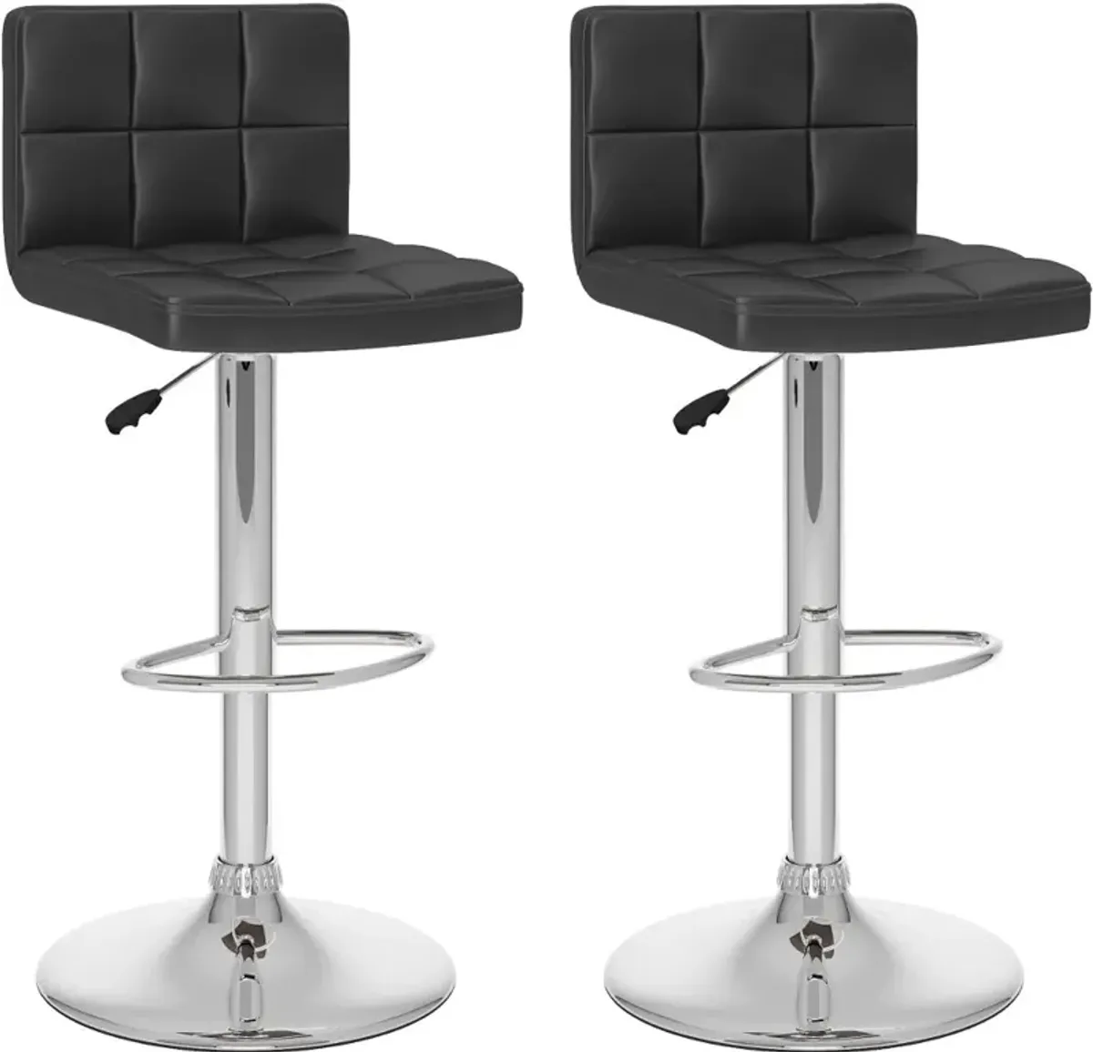 Carson Black Adjustable Bar Stool, Set of 2