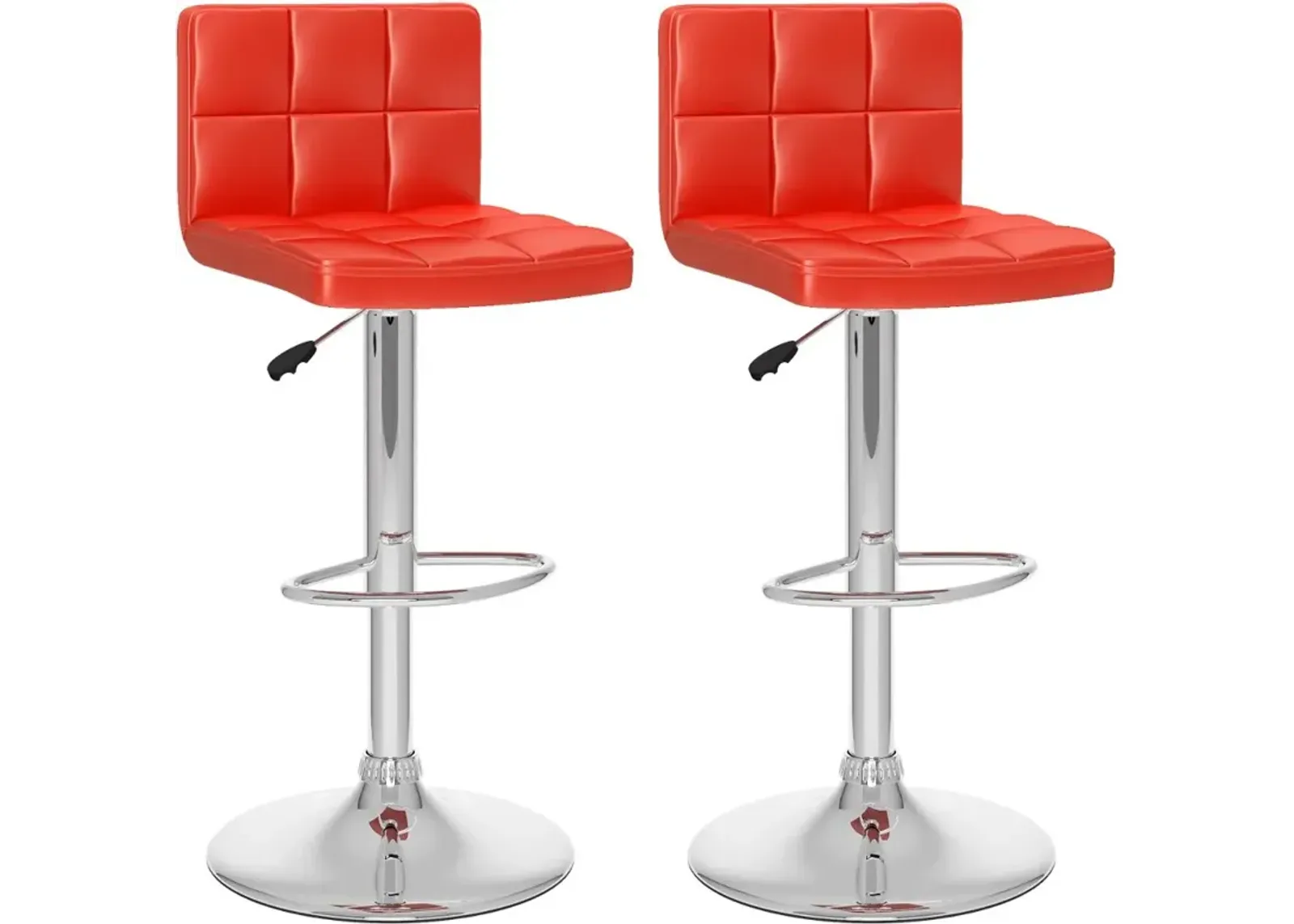 Carson Red Adjustable Bar Stool, Set of 2