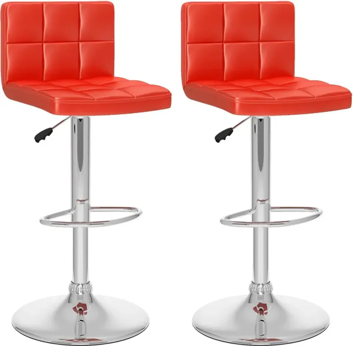 Carson Red Adjustable Bar Stool, Set of 2