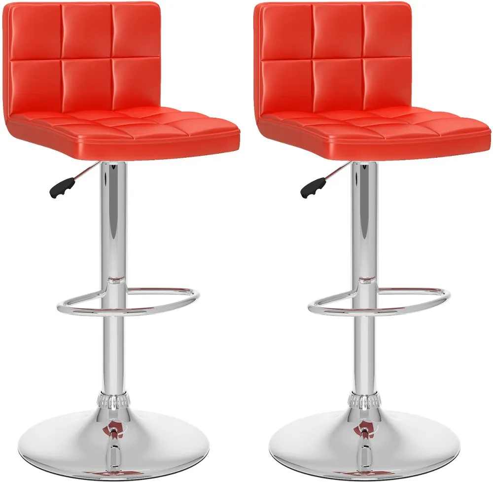 Carson Red Adjustable Bar Stool, Set of 2