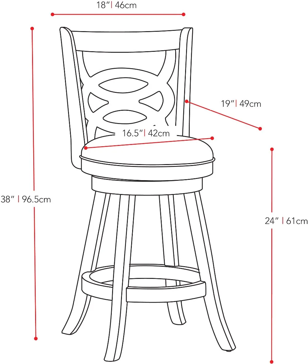 Woodgrove Dark Brown and White Counter Height Stool, Set of 2