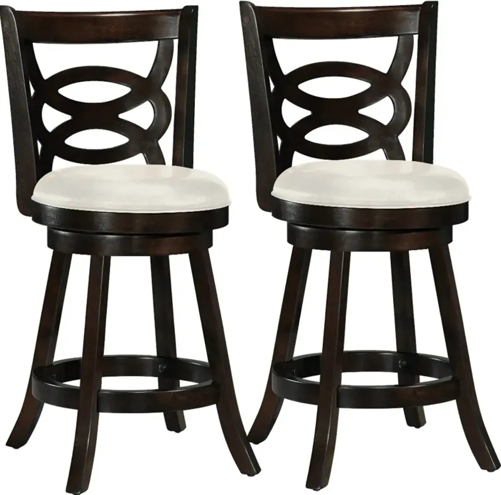 Woodgrove Dark Brown and White Counter Height Stool, Set of 2