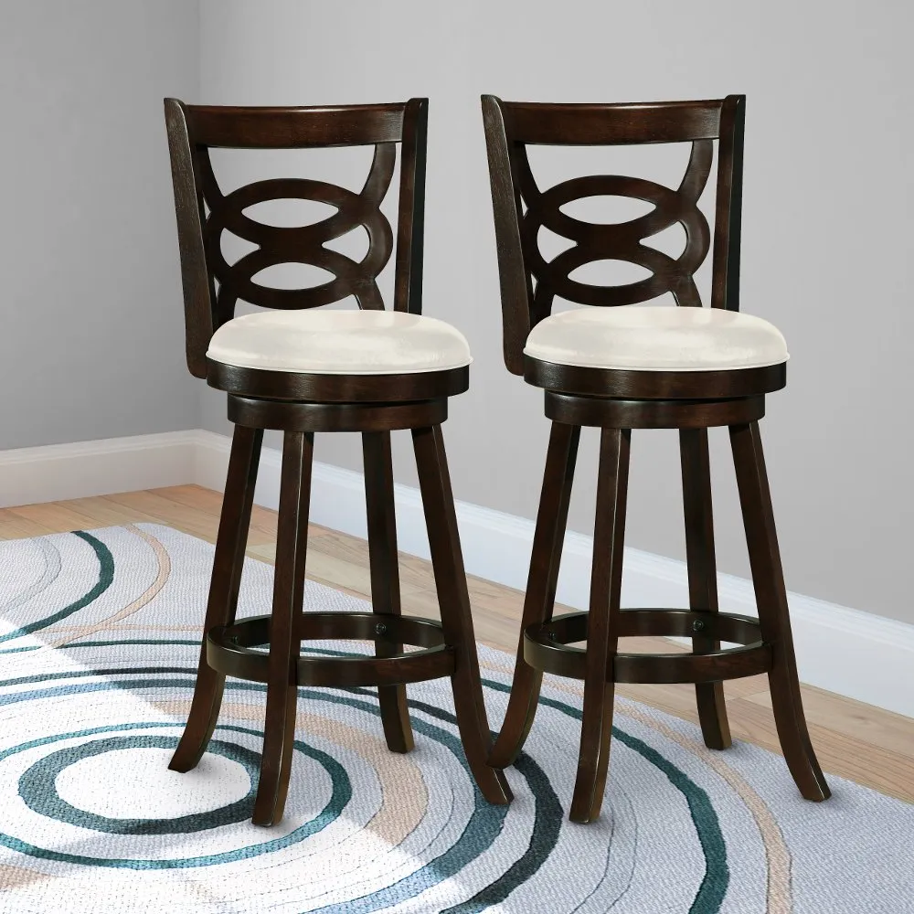 Woodgrove Dark Brown and White Bar Stool, Set of 2