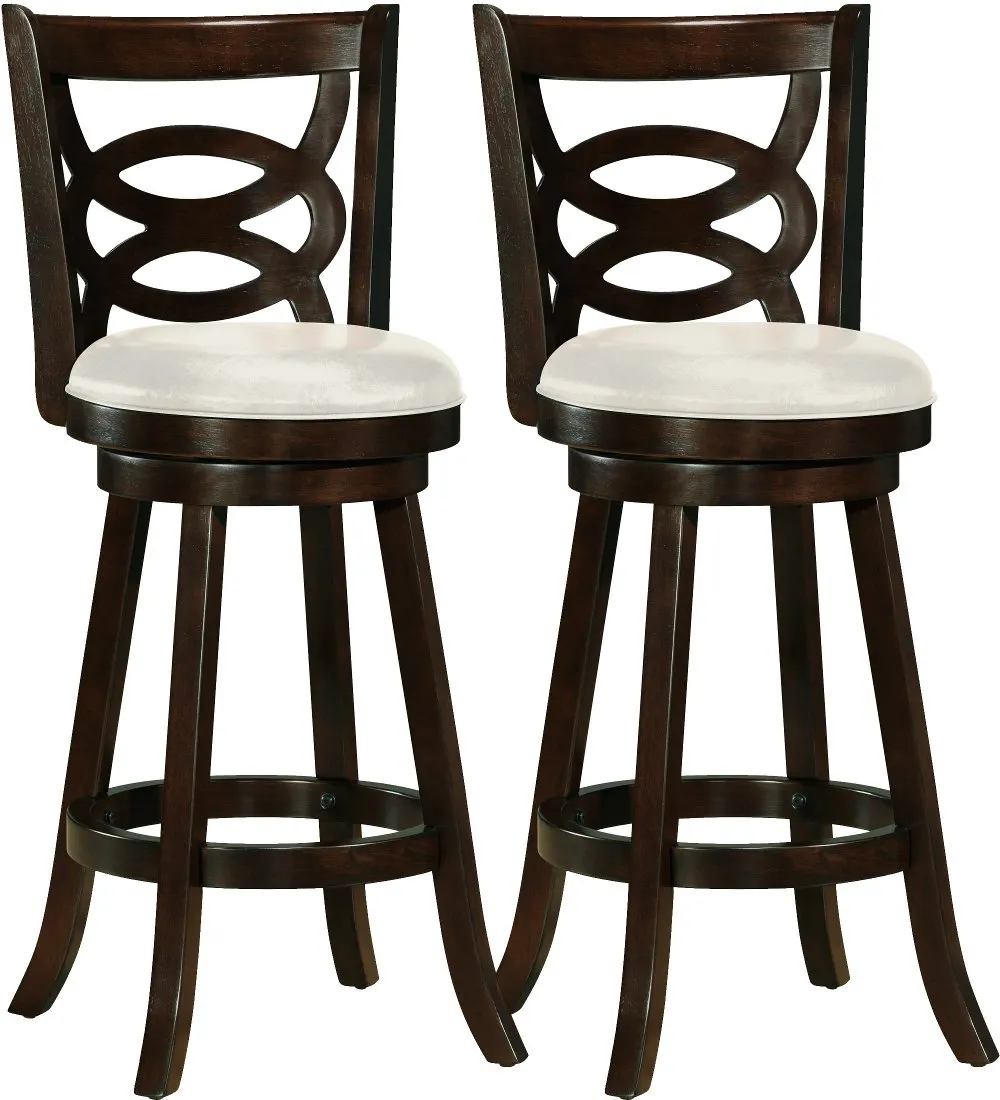 Woodgrove Dark Brown and White Bar Stool, Set of 2