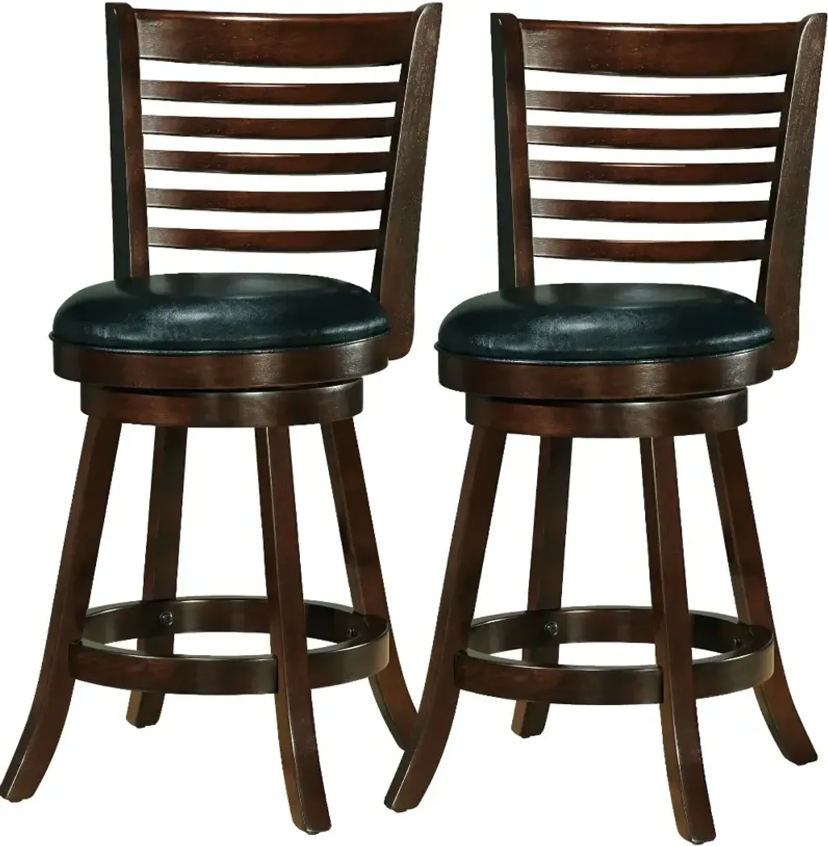 Woodgrove Cappuccino and Black Counter Height Stool, Set of 2