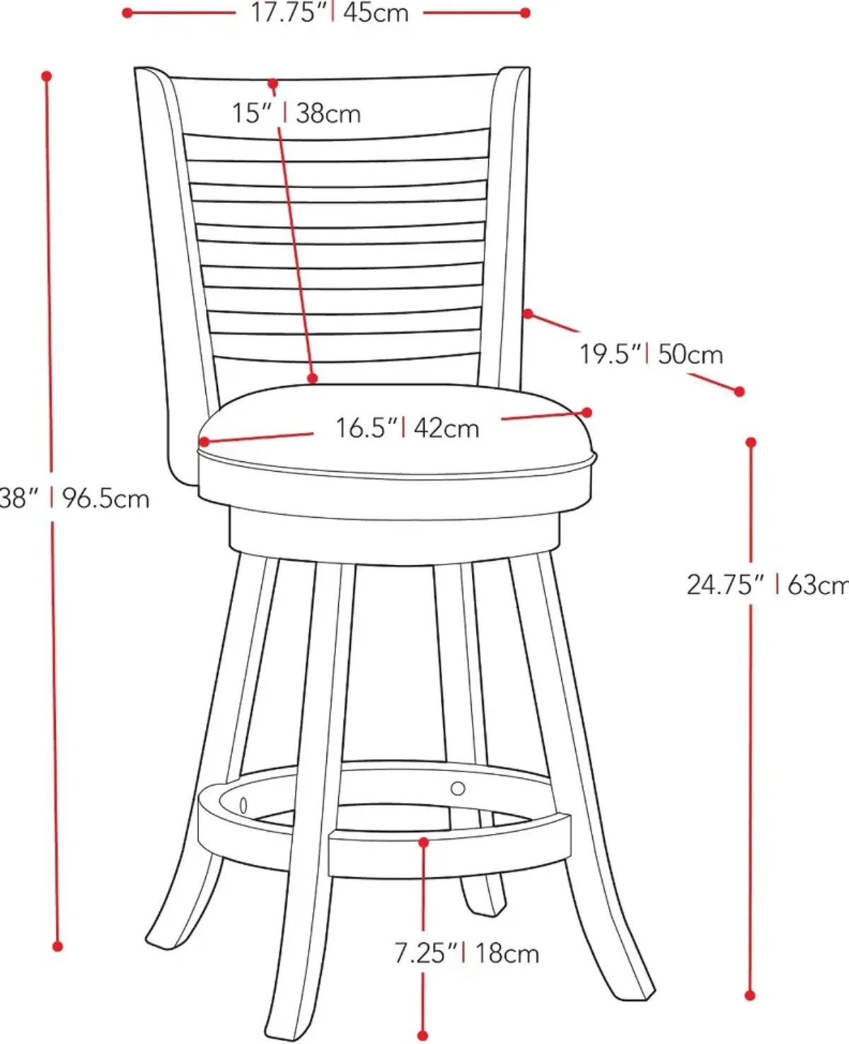 Woodgrove Cappuccino and Black Counter Height Stool, Set of 2