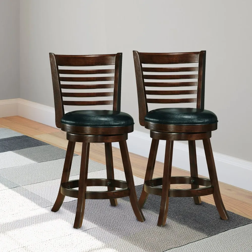 Woodgrove Cappuccino and Black Counter Height Stool, Set of 2