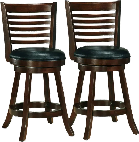 Woodgrove Cappuccino and Black Counter Height Stool, Set of 2