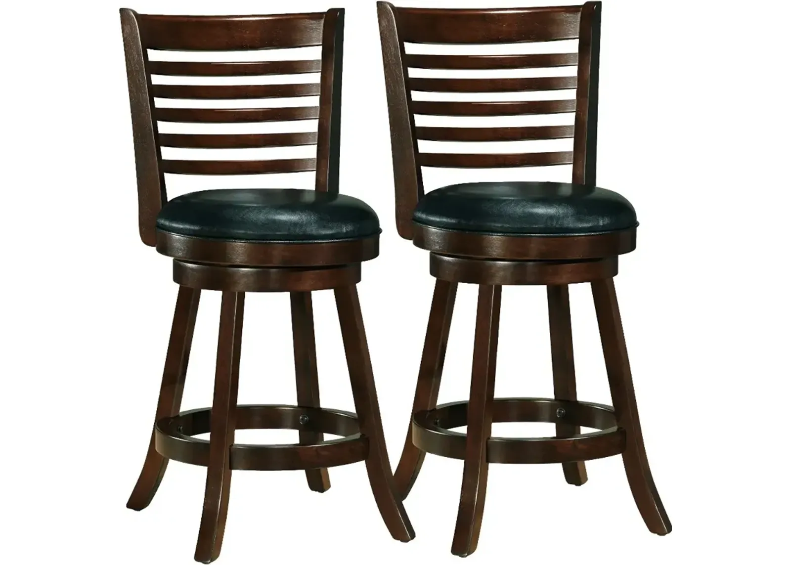 Woodgrove Cappuccino and Black Counter Height Stool, Set of 2