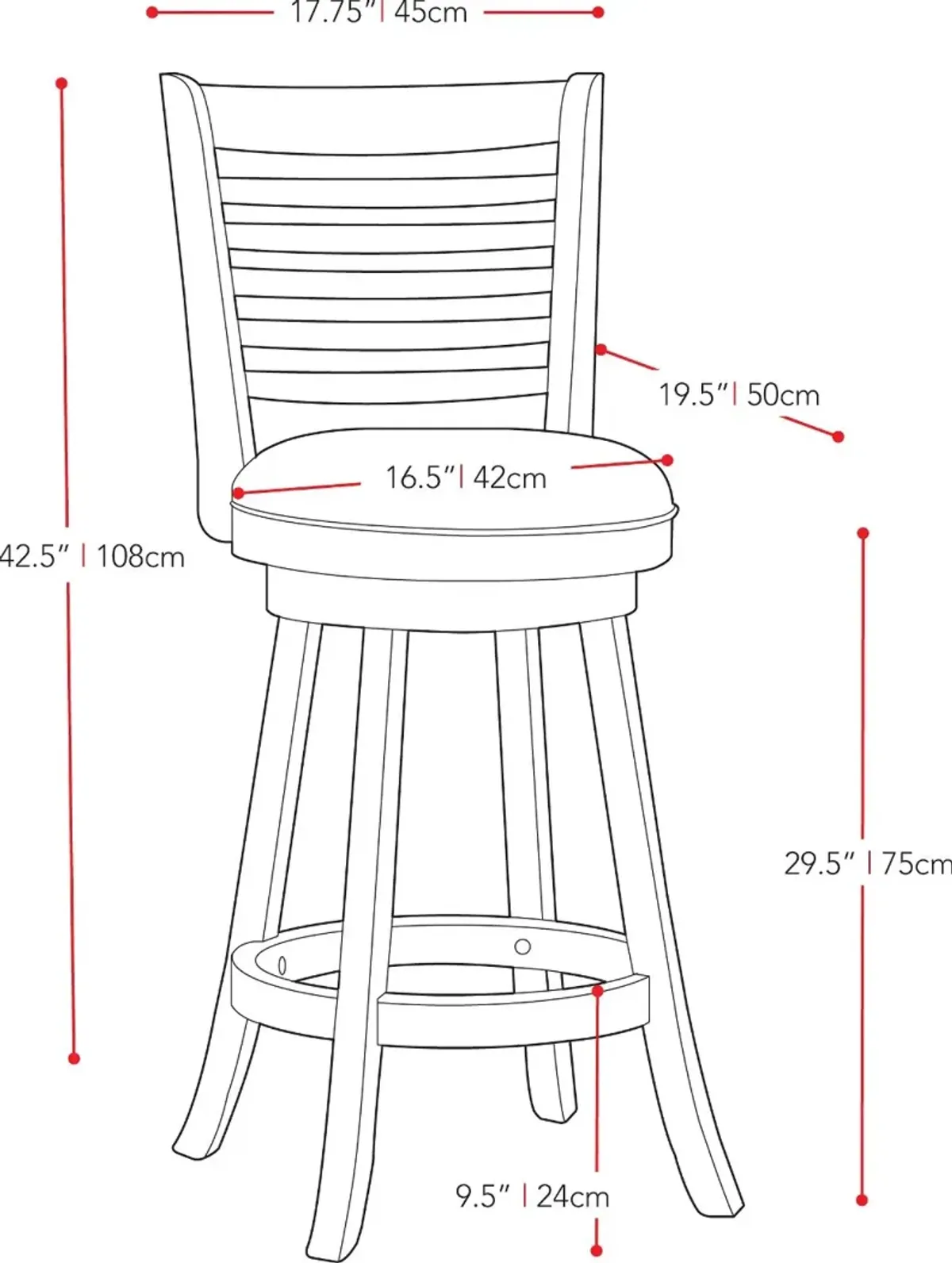 Woodgrove Cappuccino and Black Bar Stool, Set of 2