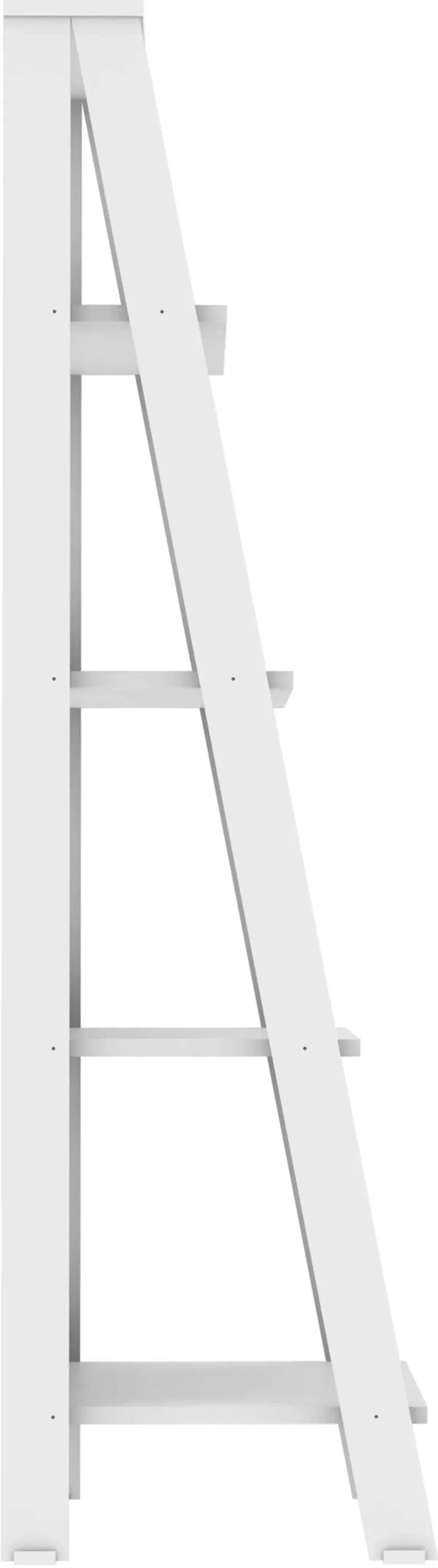 White Wood Ladder Bookcase - Walker Edison