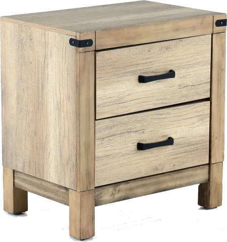 Matteo Rustic Contemporary Antiqued White Nightstand