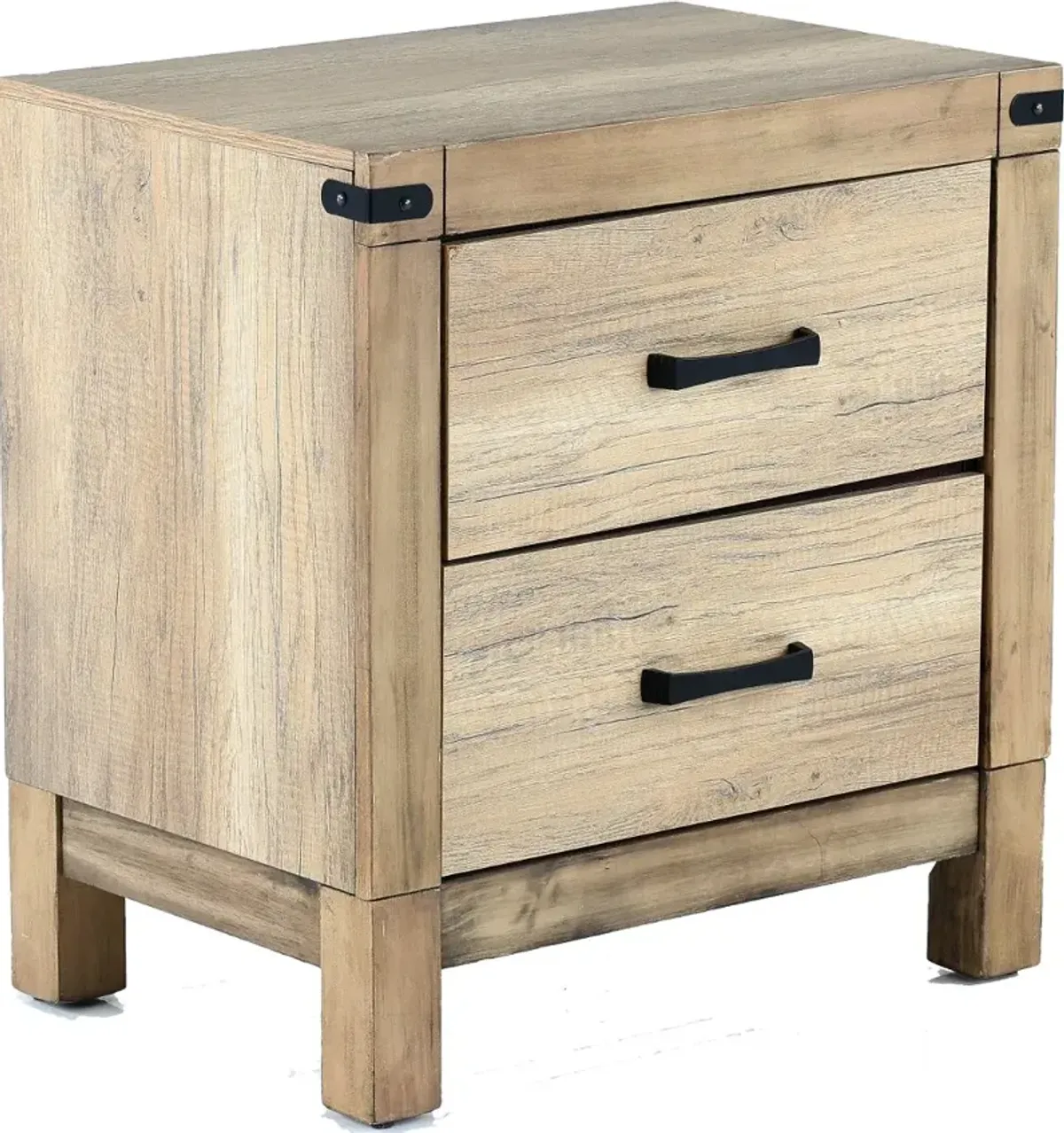 Matteo Rustic Contemporary Antiqued White Nightstand