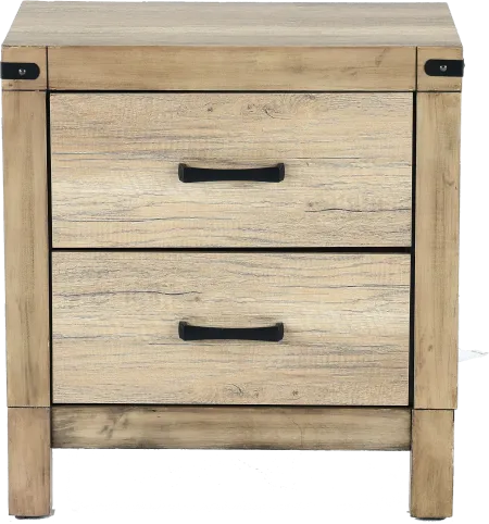Matteo Rustic Contemporary Antiqued White Nightstand