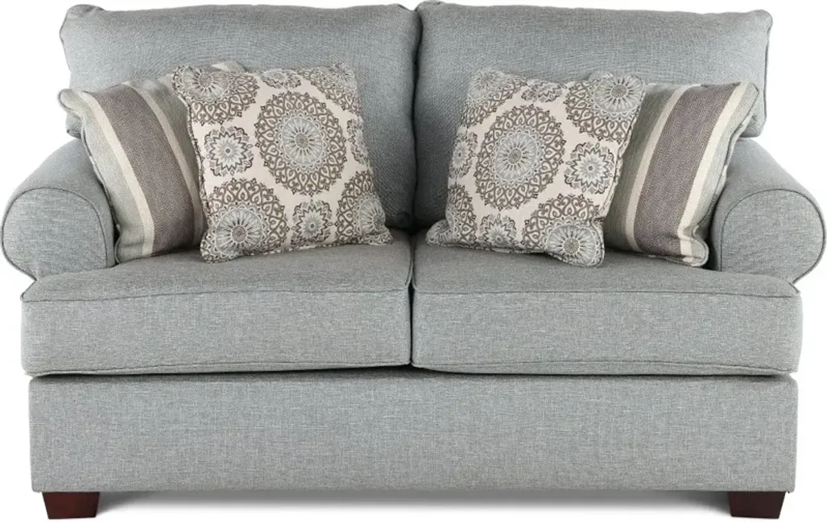 Alison Blue-Gray Loveseat