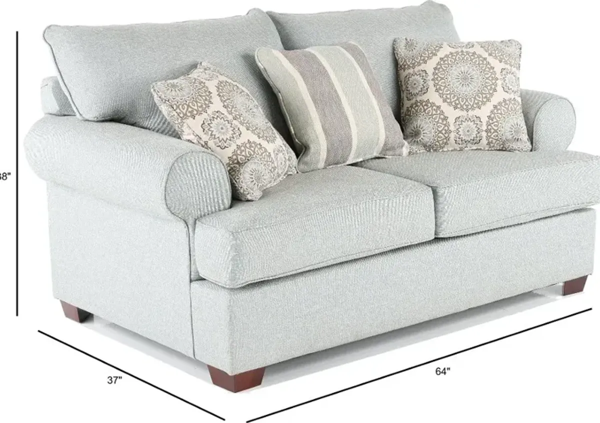 Alison Blue-Gray Loveseat