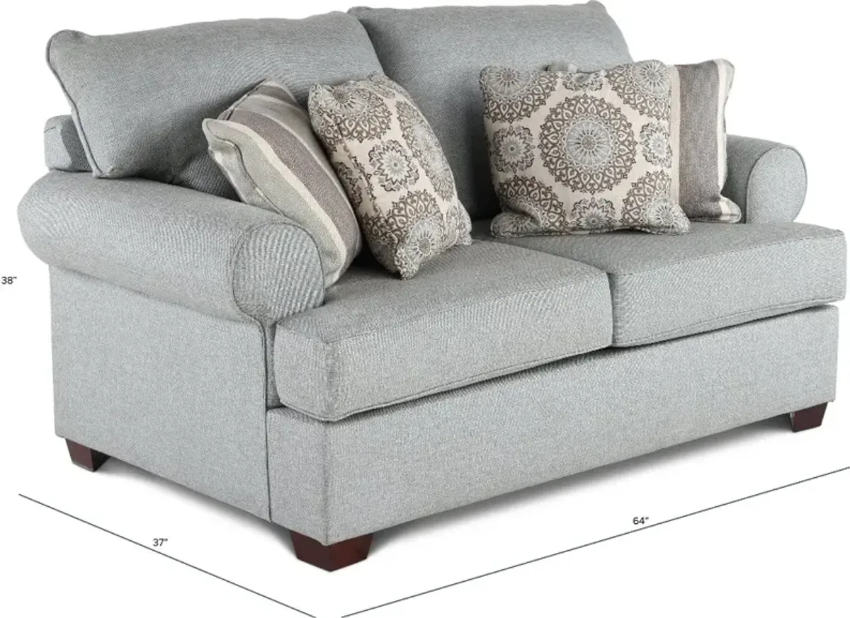 Alison Blue-Gray Loveseat