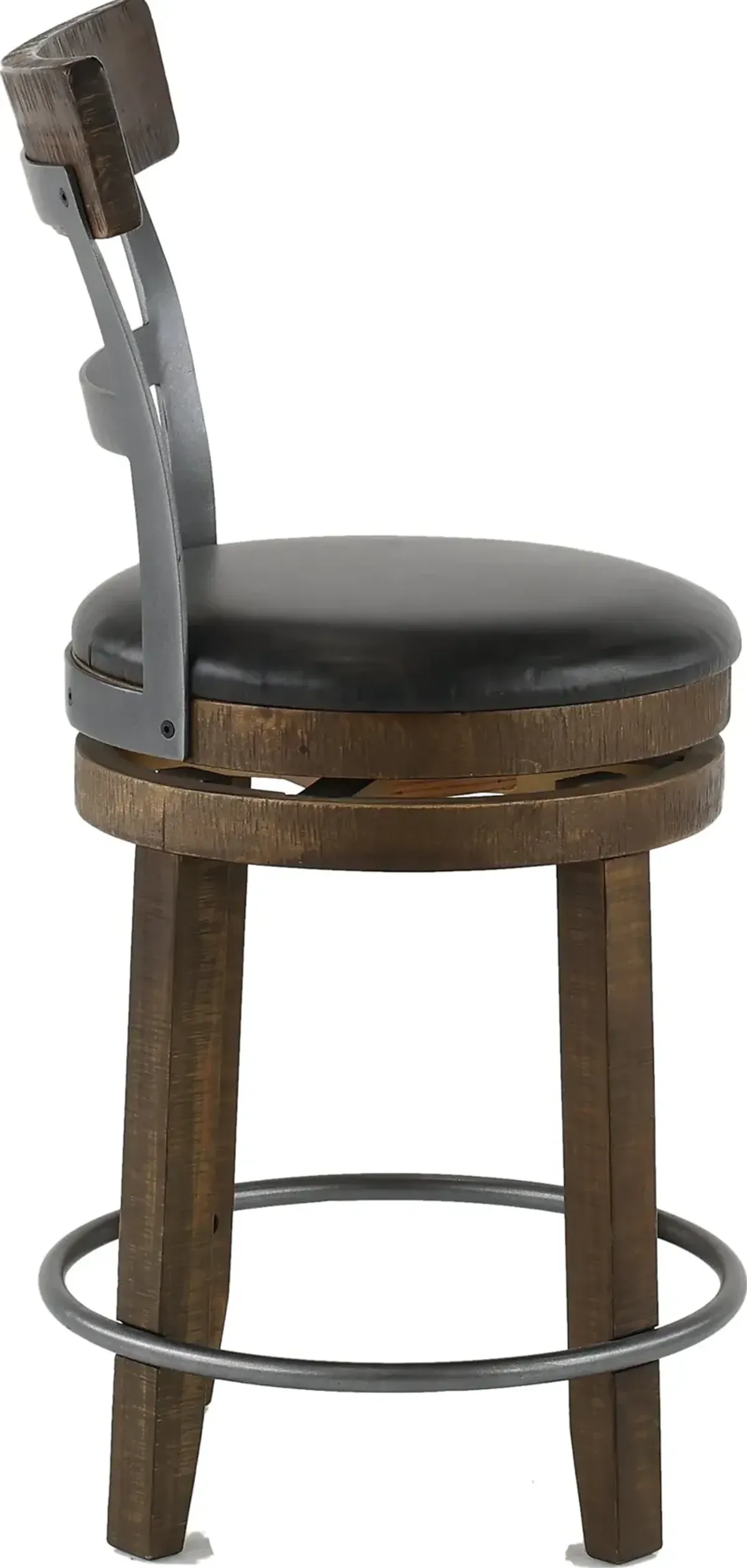 Barrel Tobacco Brown Swivel Counter Height Stool