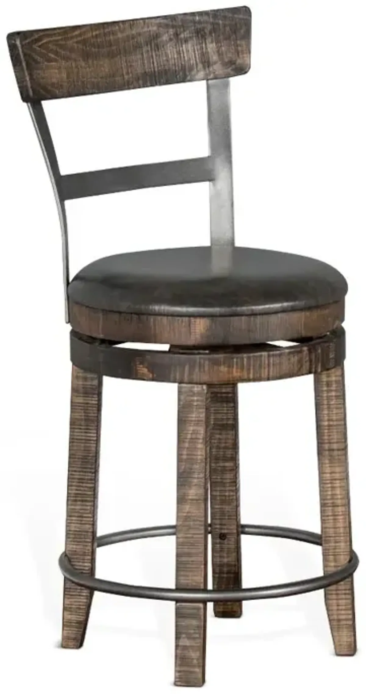 Barrel Tobacco Brown Swivel Counter Height Stool