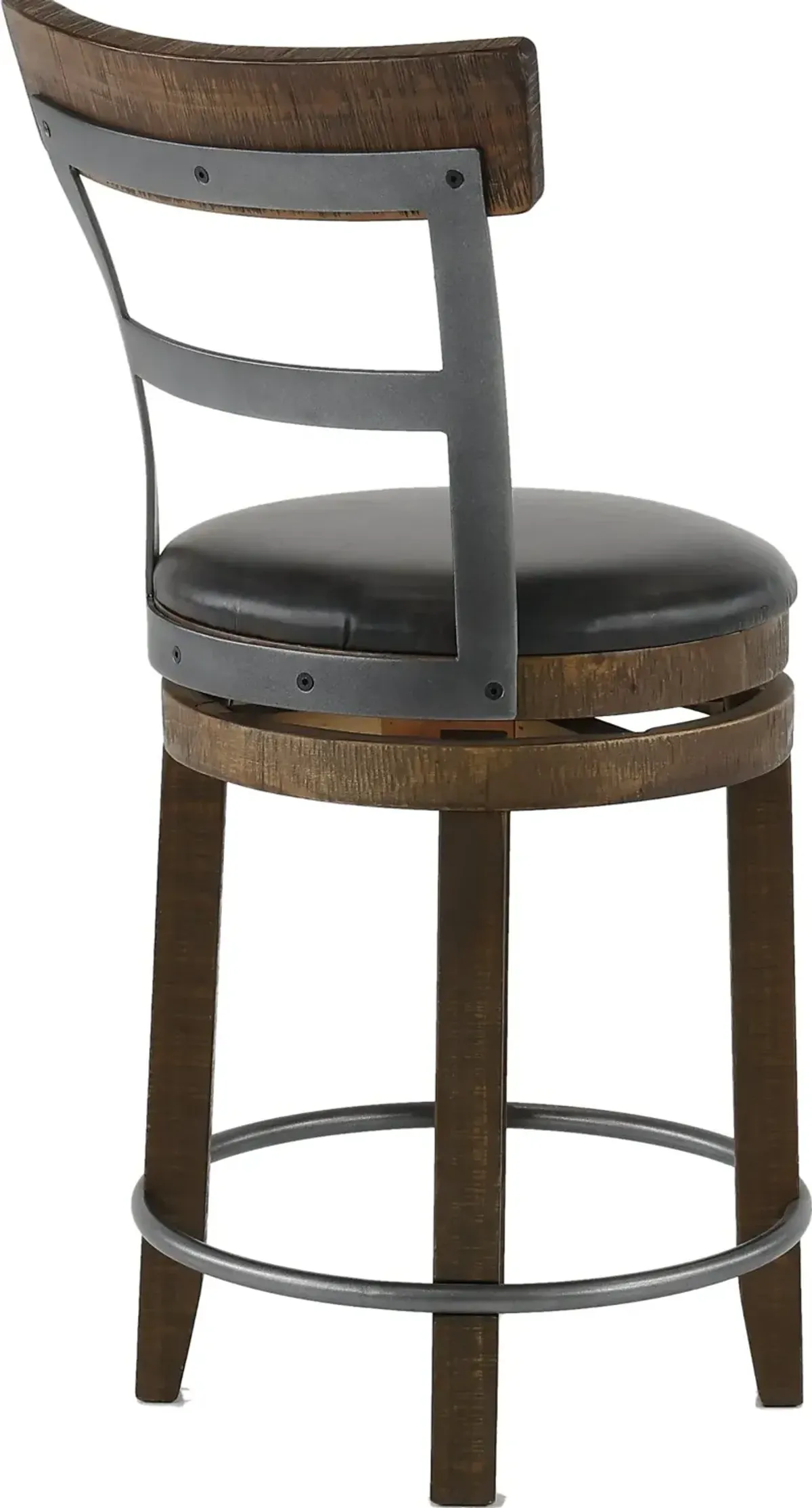 Barrel Tobacco Brown Swivel Counter Height Stool